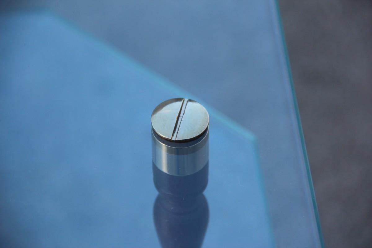 italien Table basse avec plusieurs étagères hexagonales en verre et verre laiton, Italie, années 1960 en vente