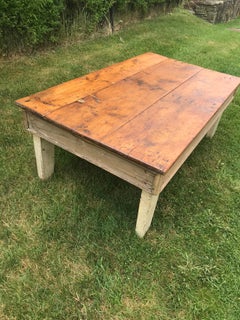 Coffee Table with Ochre Painted Base