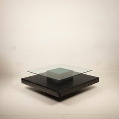 Coffee Table with Pecari Leather Base by Tito Agnoli for Caleido, 1970