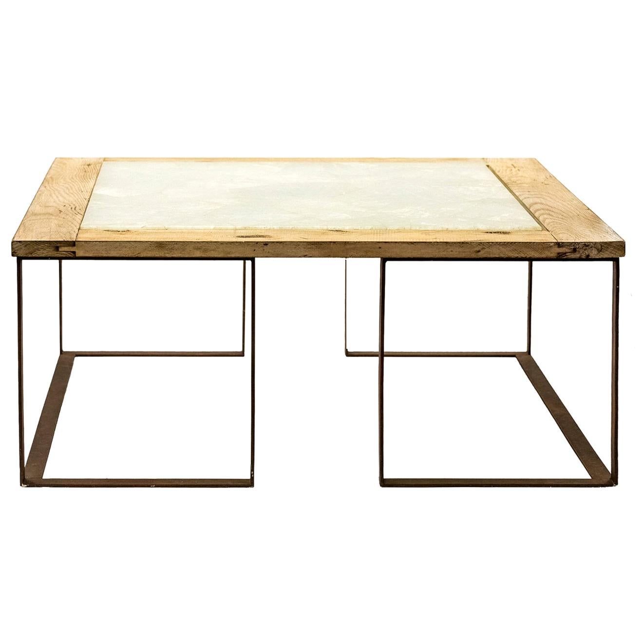 Coffee Table with Quartz Top For Sale