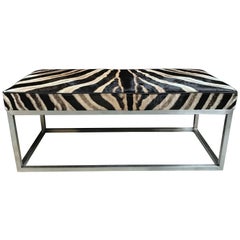 Coffee Table with Real Zebra Skin