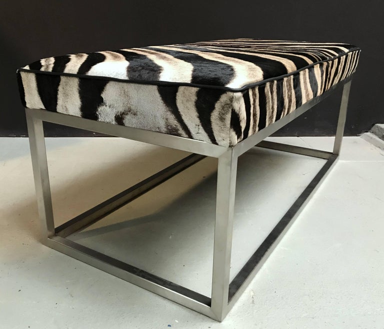 Coffee Table with Real Zebra Skin at 1stDibs