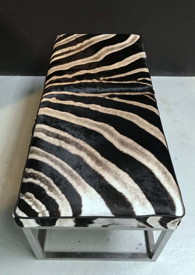 Coffee Table with Real Zebra Skin at 1stDibs