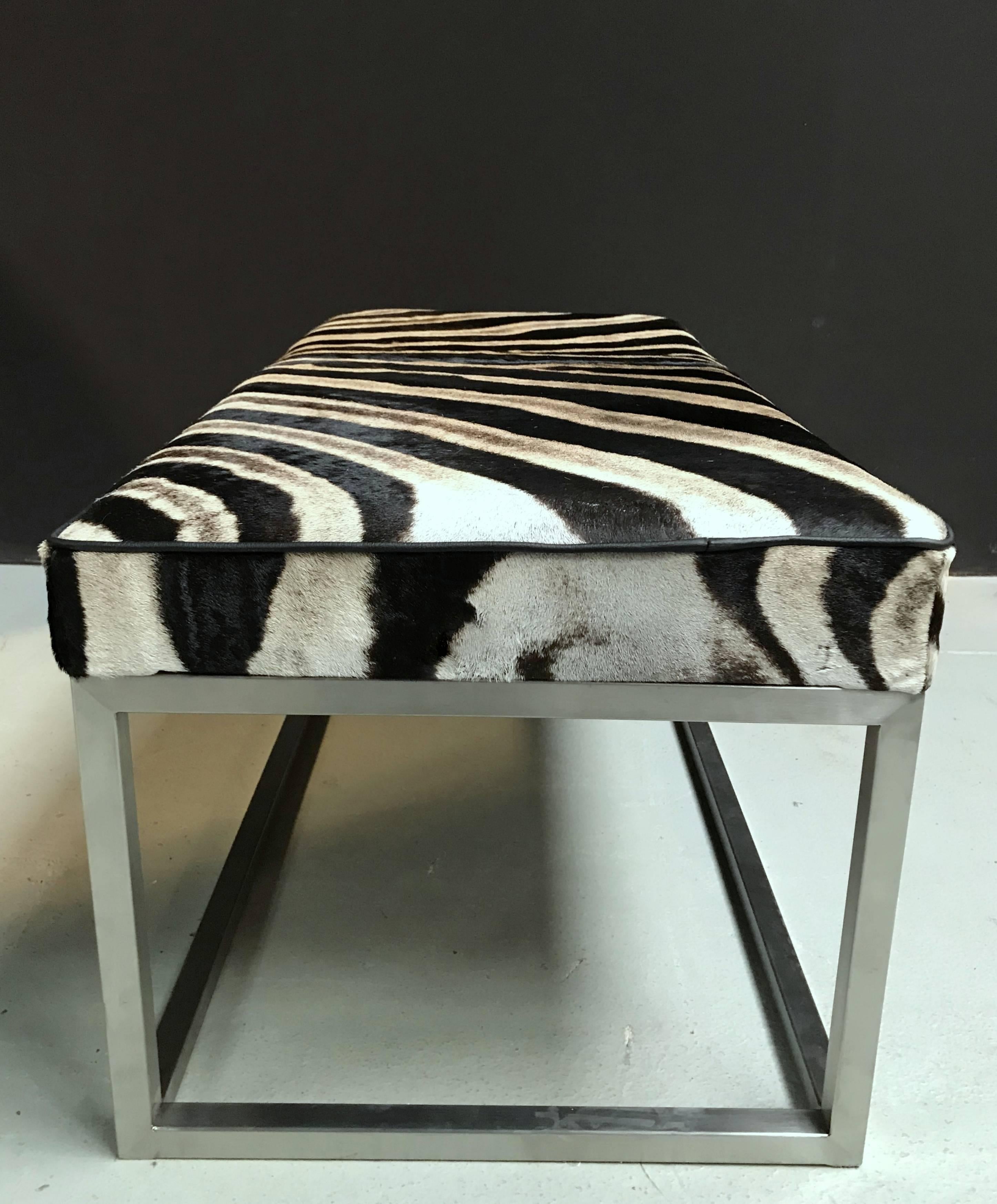 Coffee Table with Real Zebra Skin In Excellent Condition In Eindhoven, NL