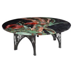 Coffee Table with Semi Precious Overlay Top & Brass Legs, Viya by Vikram Goyal