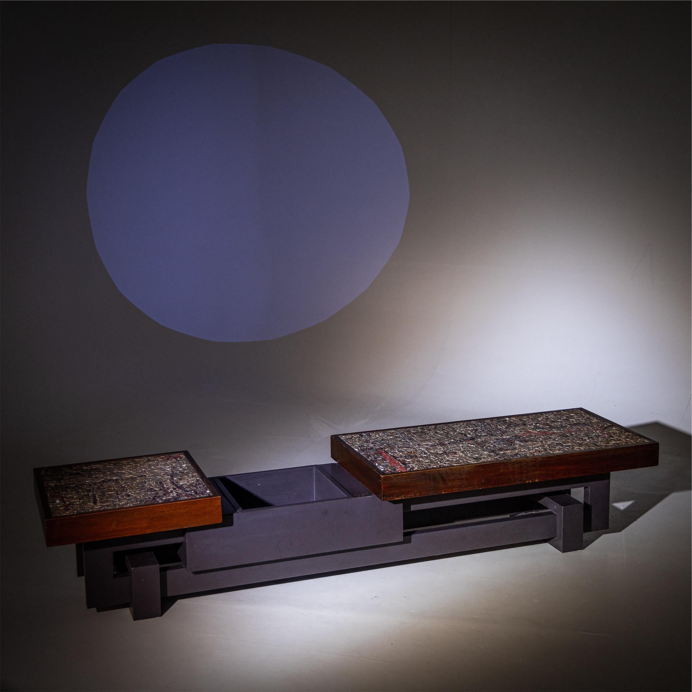 Coffee Table with Stone Mosaic, Probably Italy, Mid-20th Century 5