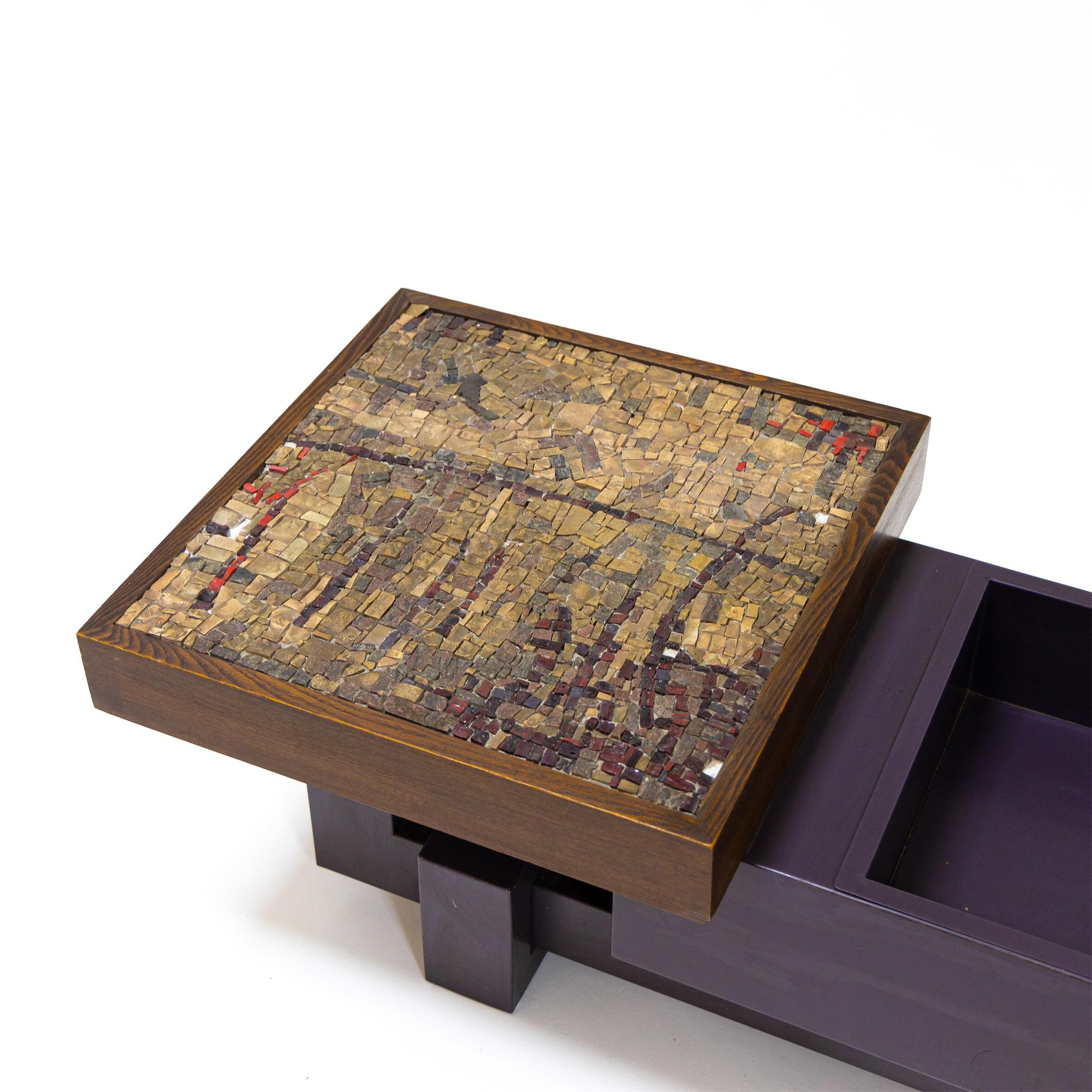 Coffee Table with Stone Mosaic, Probably Italy, Mid-20th Century 7