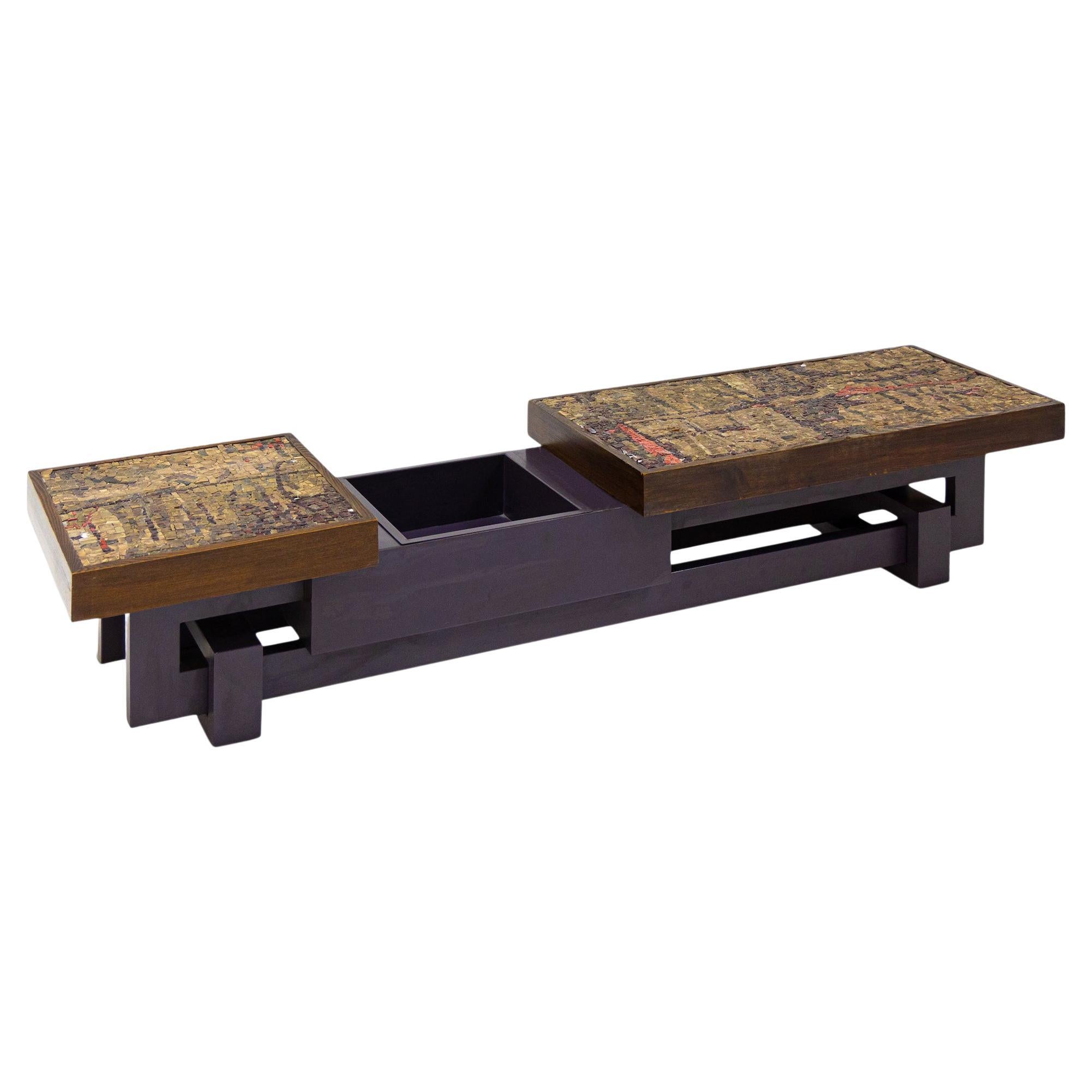 Coffee Table with Stone Mosaic, Probably Italy, Mid-20th Century