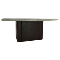 Coffee table with thick ice glass top, 1970