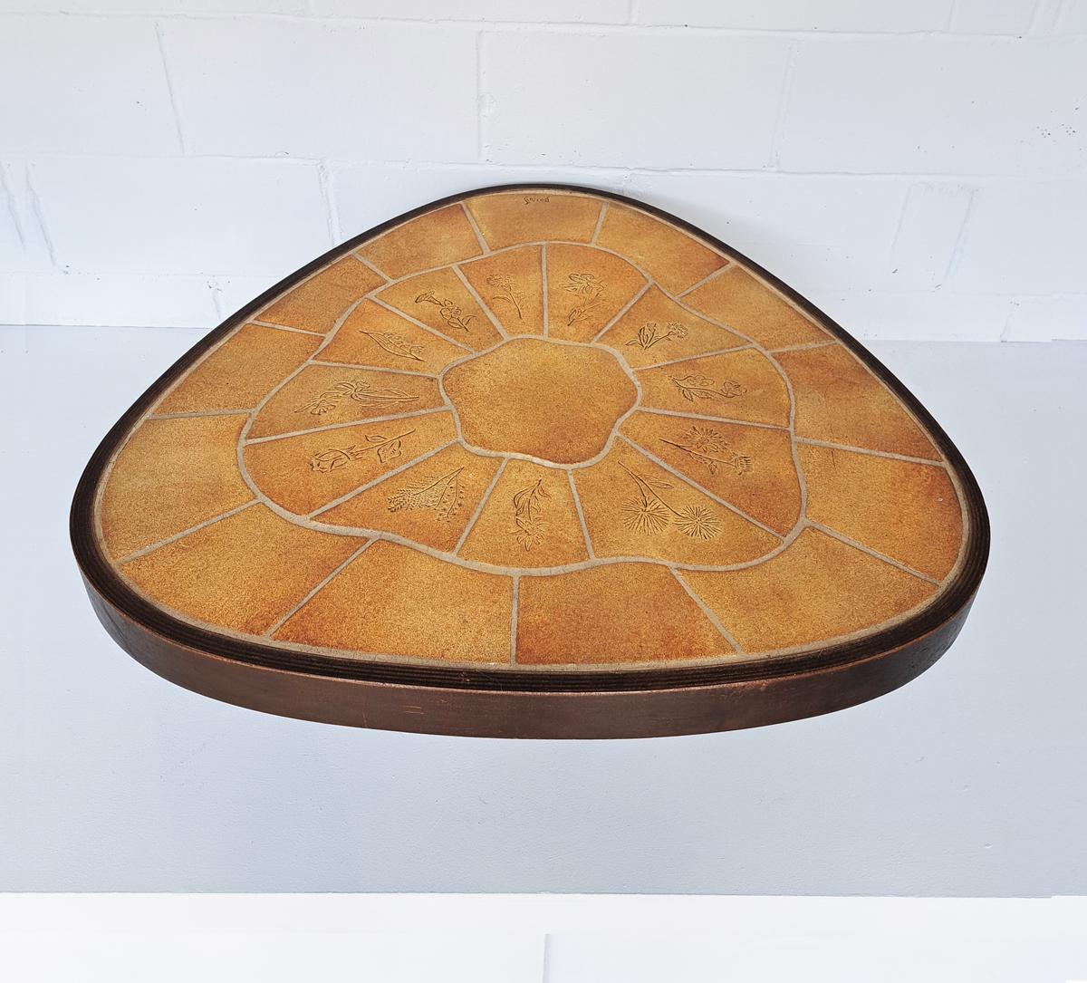 Stained Coffee table Designed for Vallauris, France, 1950s For Sale