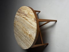 Coffee table with travertine marble top