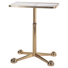Coffee Table with Vintage Wheels from the 1980s Golden and Chrome Italian Design