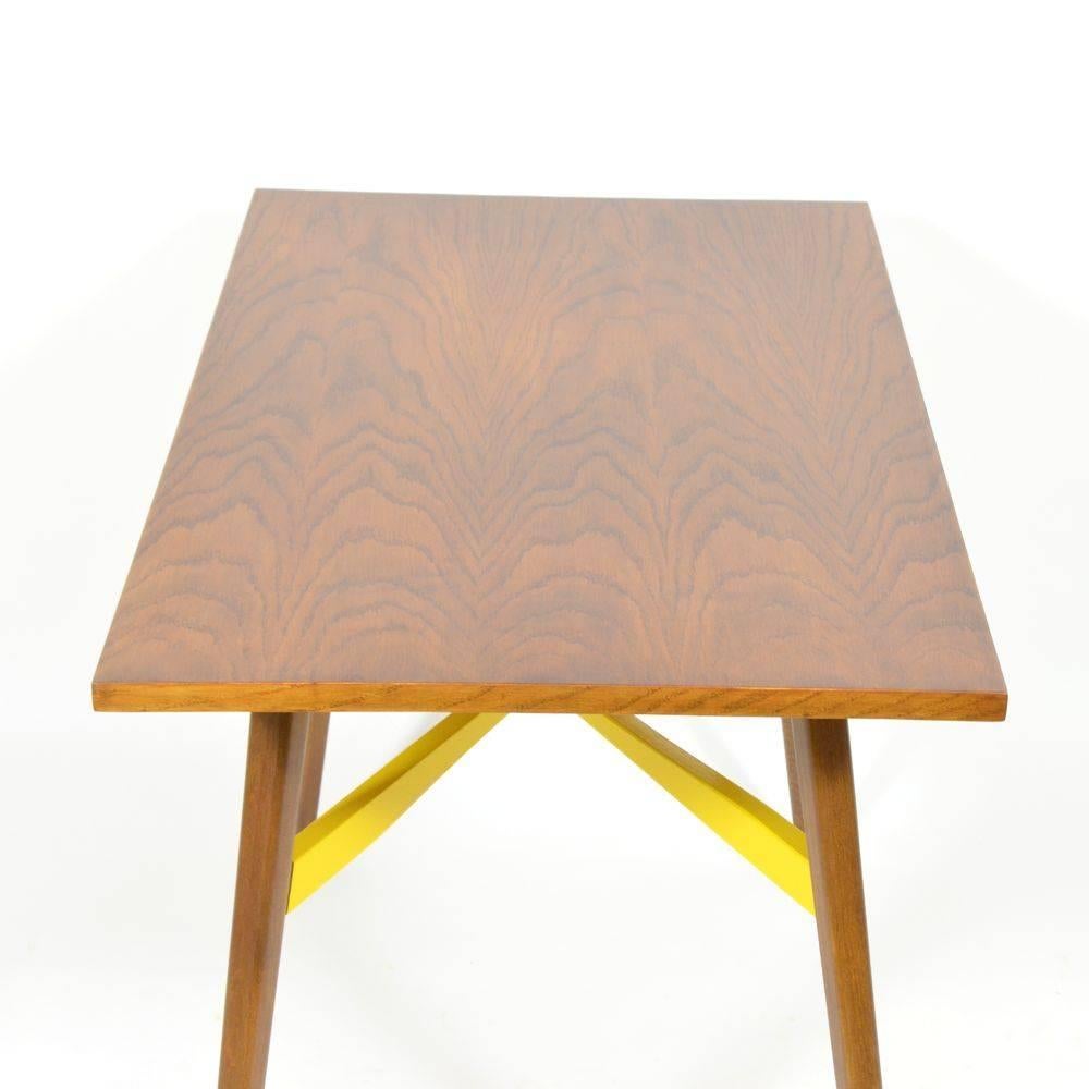 Late 20th Century Coffee Table with Yellow Accent, 1970s For Sale