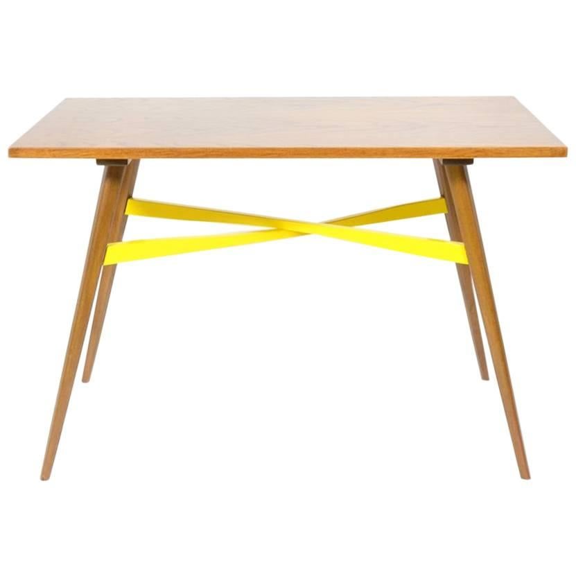 Coffee Table with Yellow Accent, 1970s For Sale