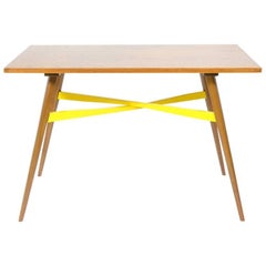 Vintage Coffee Table with Yellow Accent, 1970s