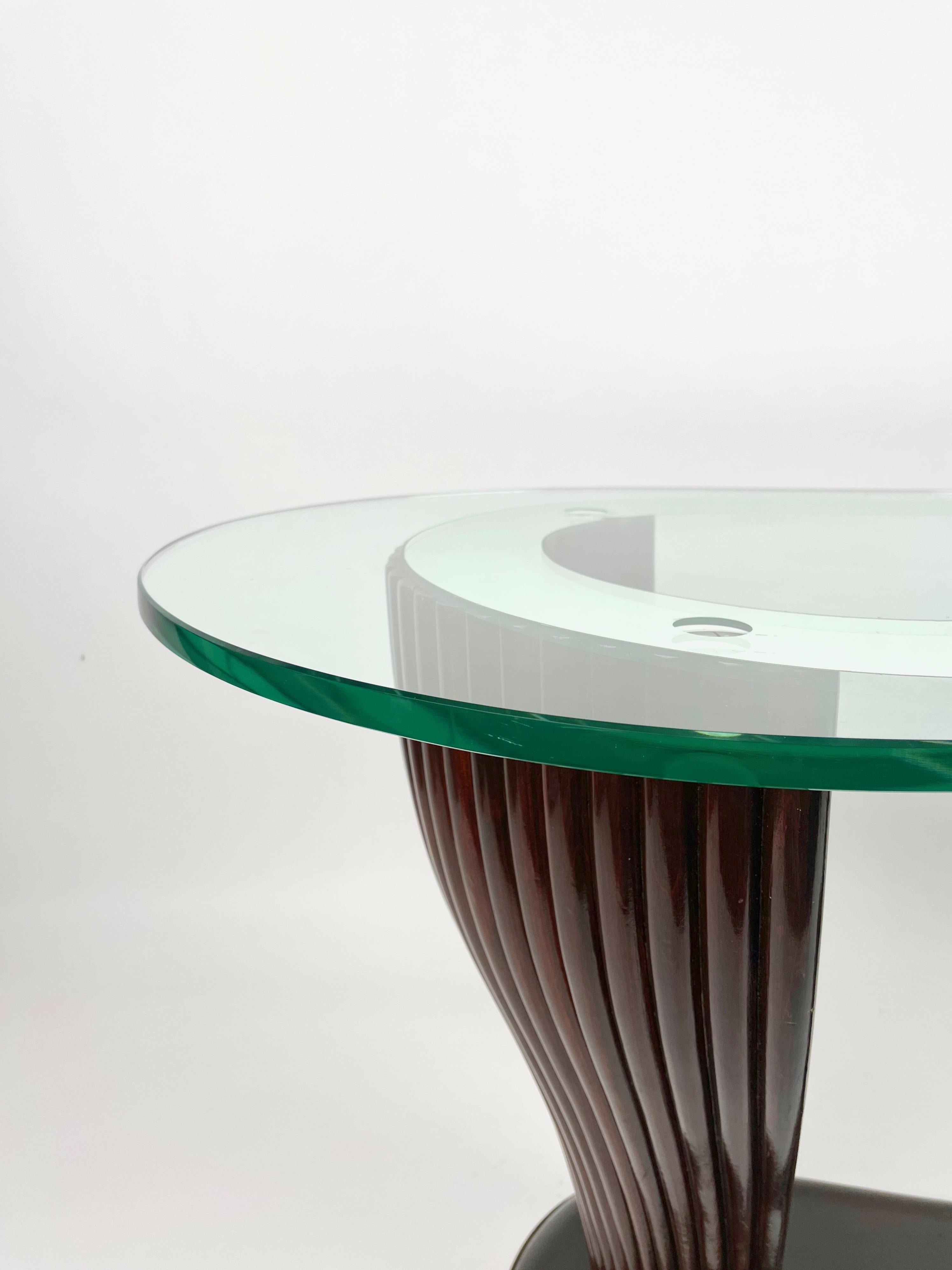 Coffee Table Wood and Glass Vittorio Dassi & Santambrogio & De Berti Italy 1950s For Sale 4