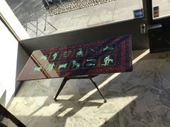 Coffee Table “Zodiac” Iron Glass, 1950, Italy