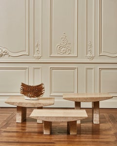 Coffee Tables in Travertine by Studio Glustin