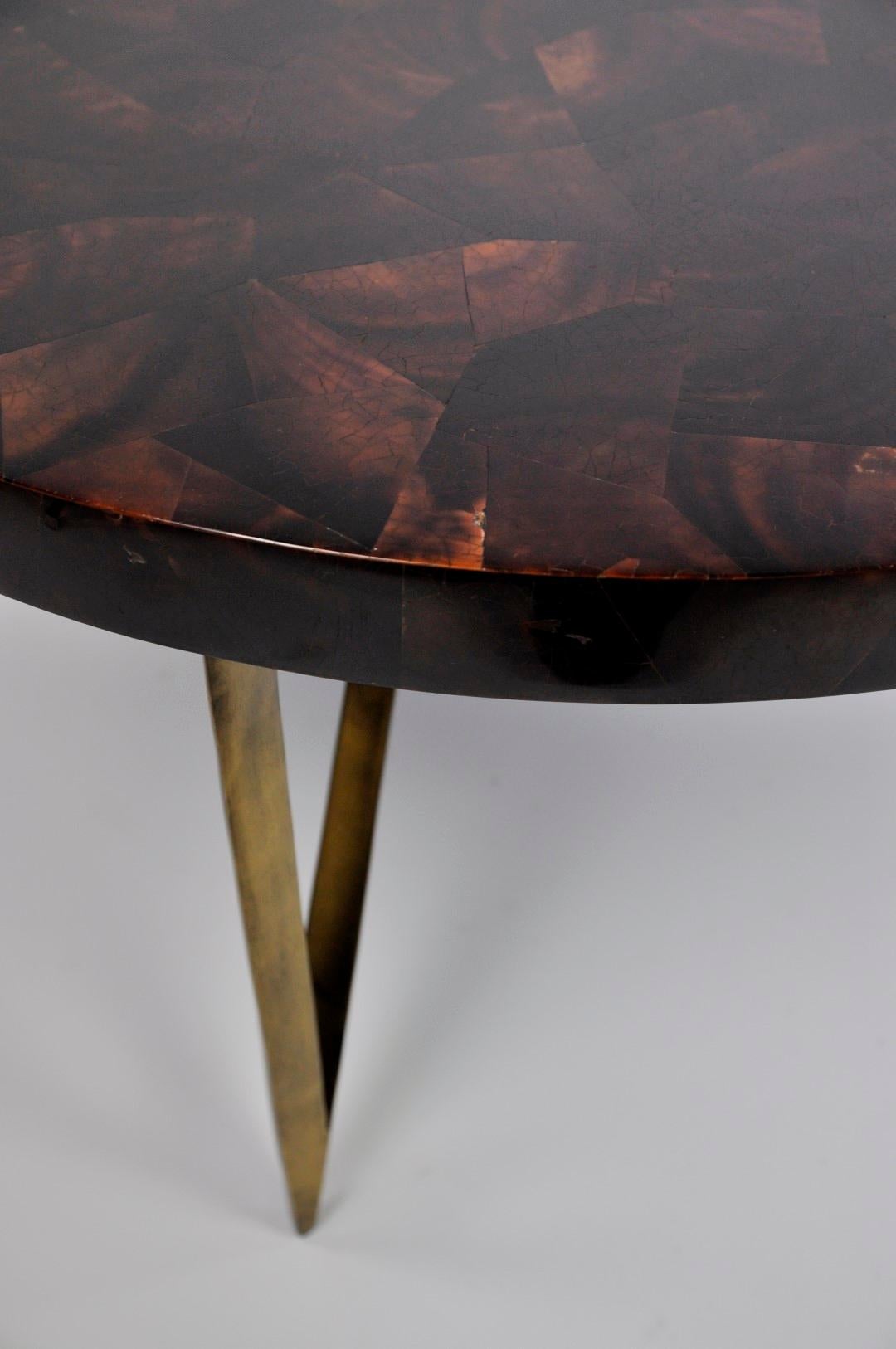 Contemporary Coffee Tables Reef in Shell, Gilded Fiber and Genuine Shagreen by Ginger Brown