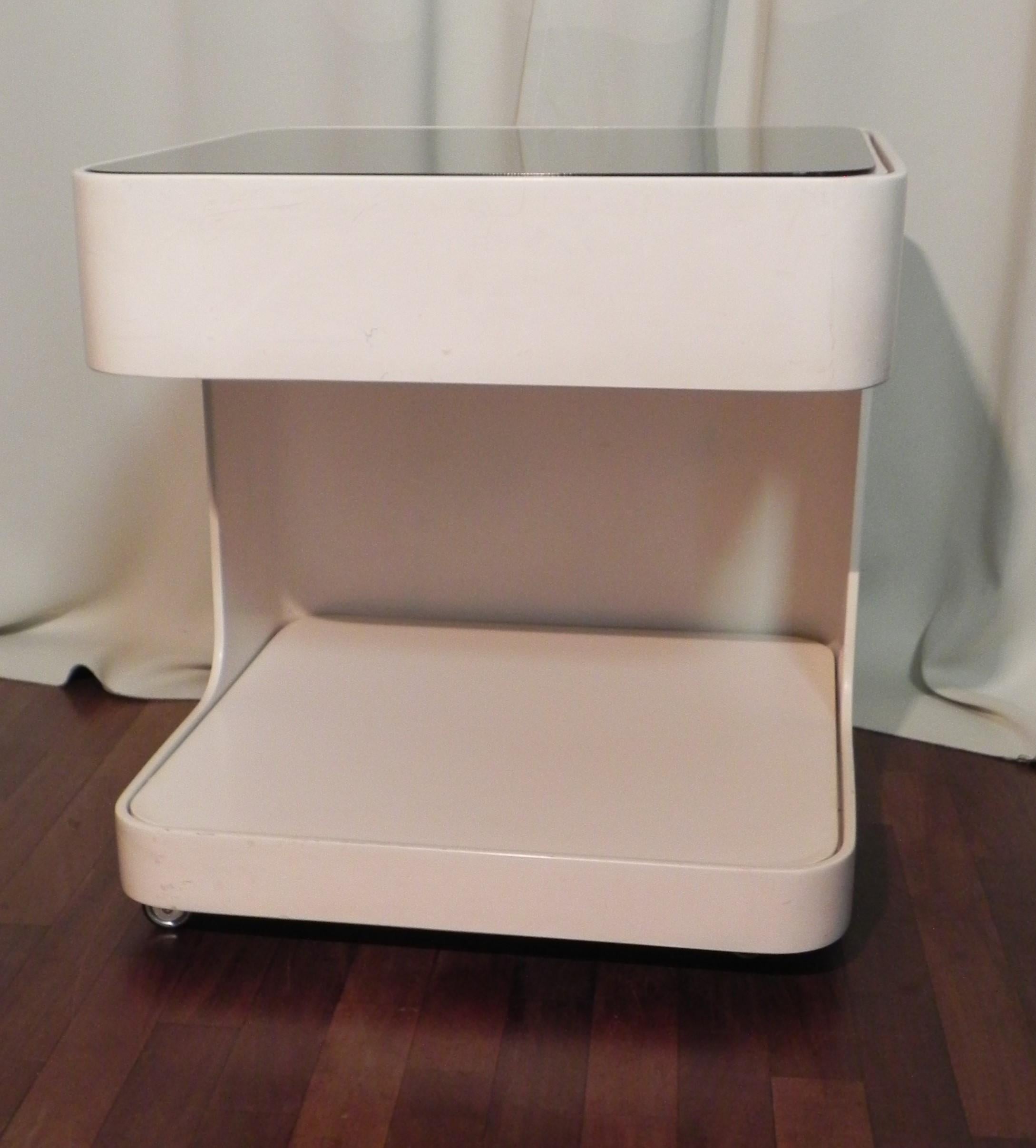 Glass Coffee Tables , trolley,  Marcello Siard , Longato Collection For Sale
