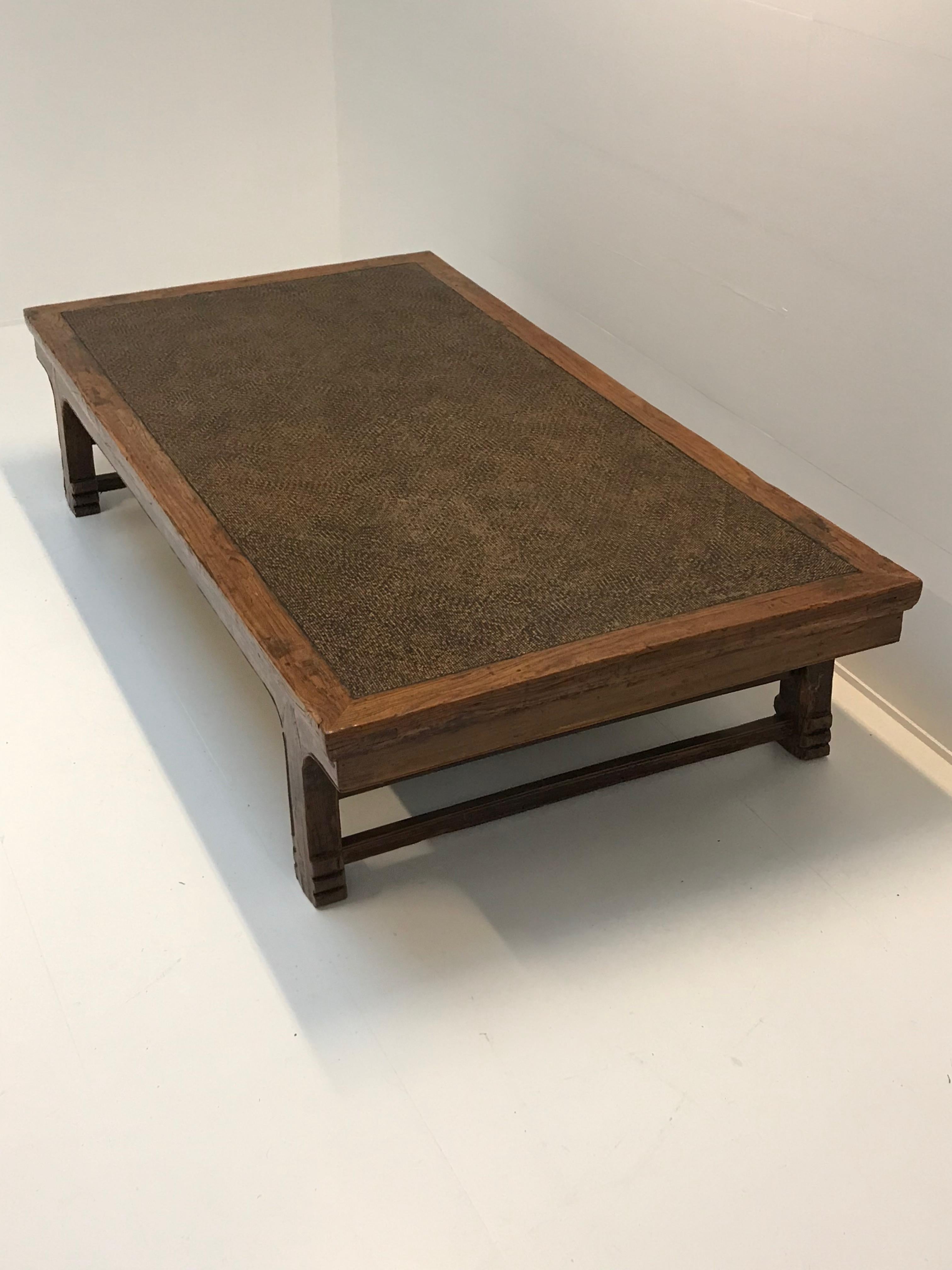 Coffee Table, Wood and Rattan 5