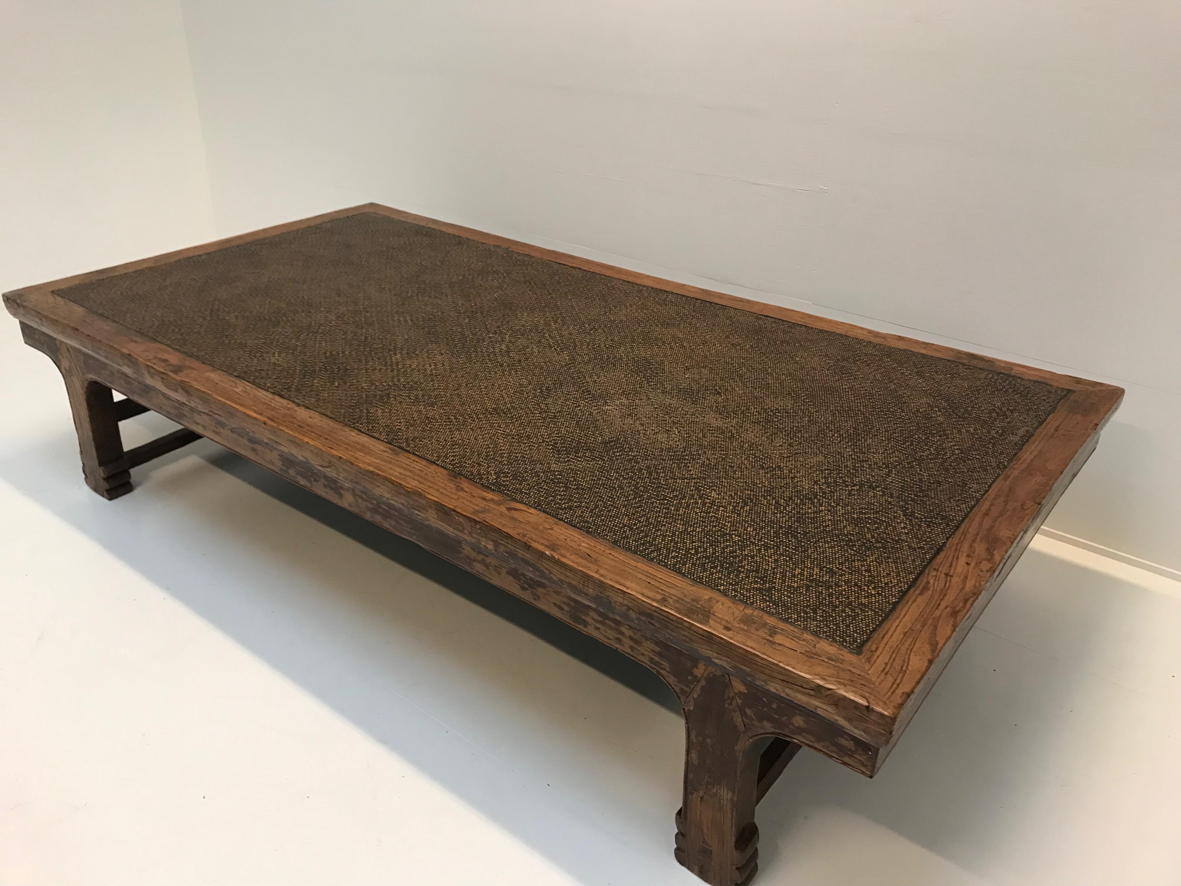Coffee Table, Wood and Rattan 2