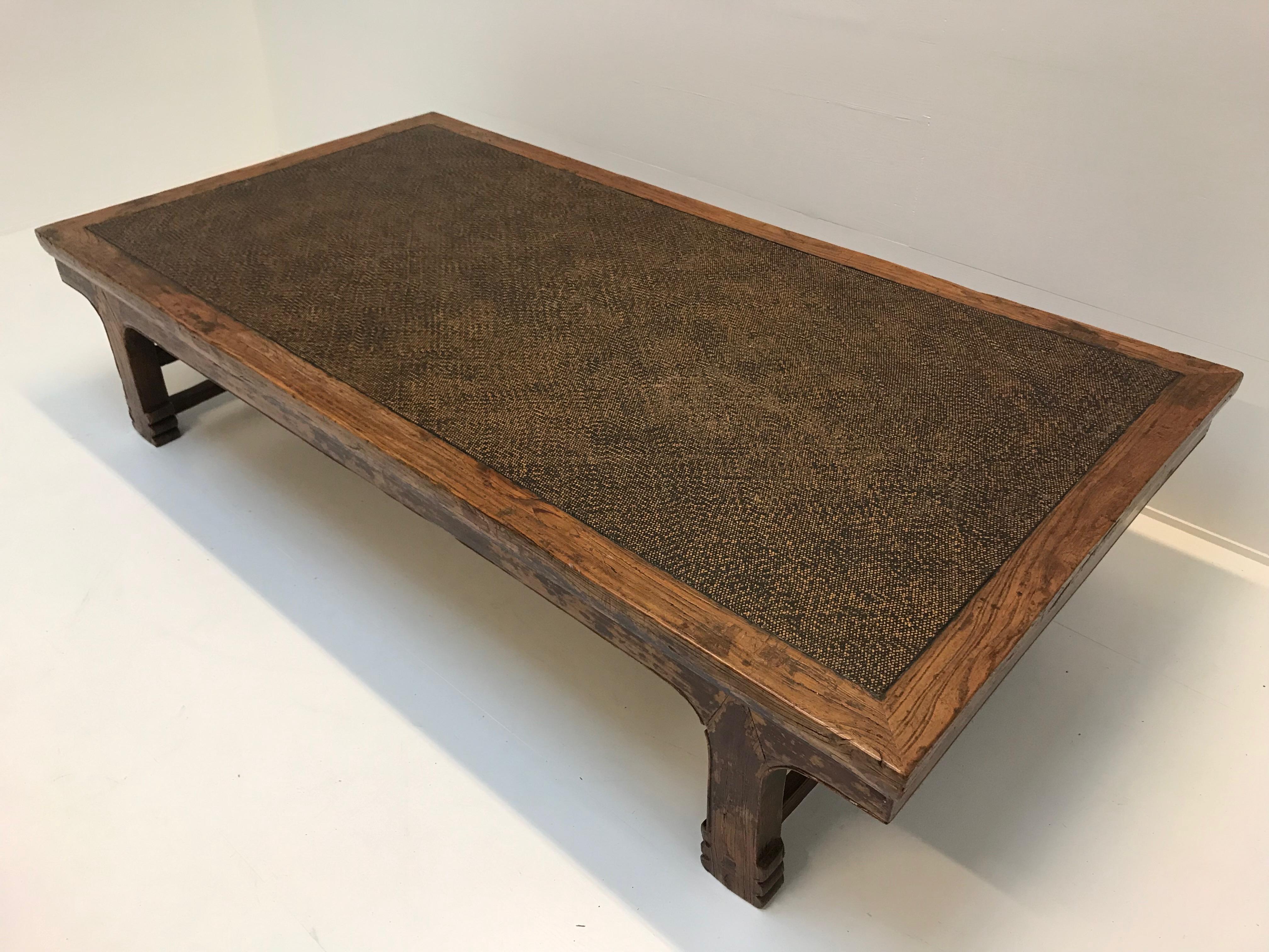 Coffee Table, Wood and Rattan 3