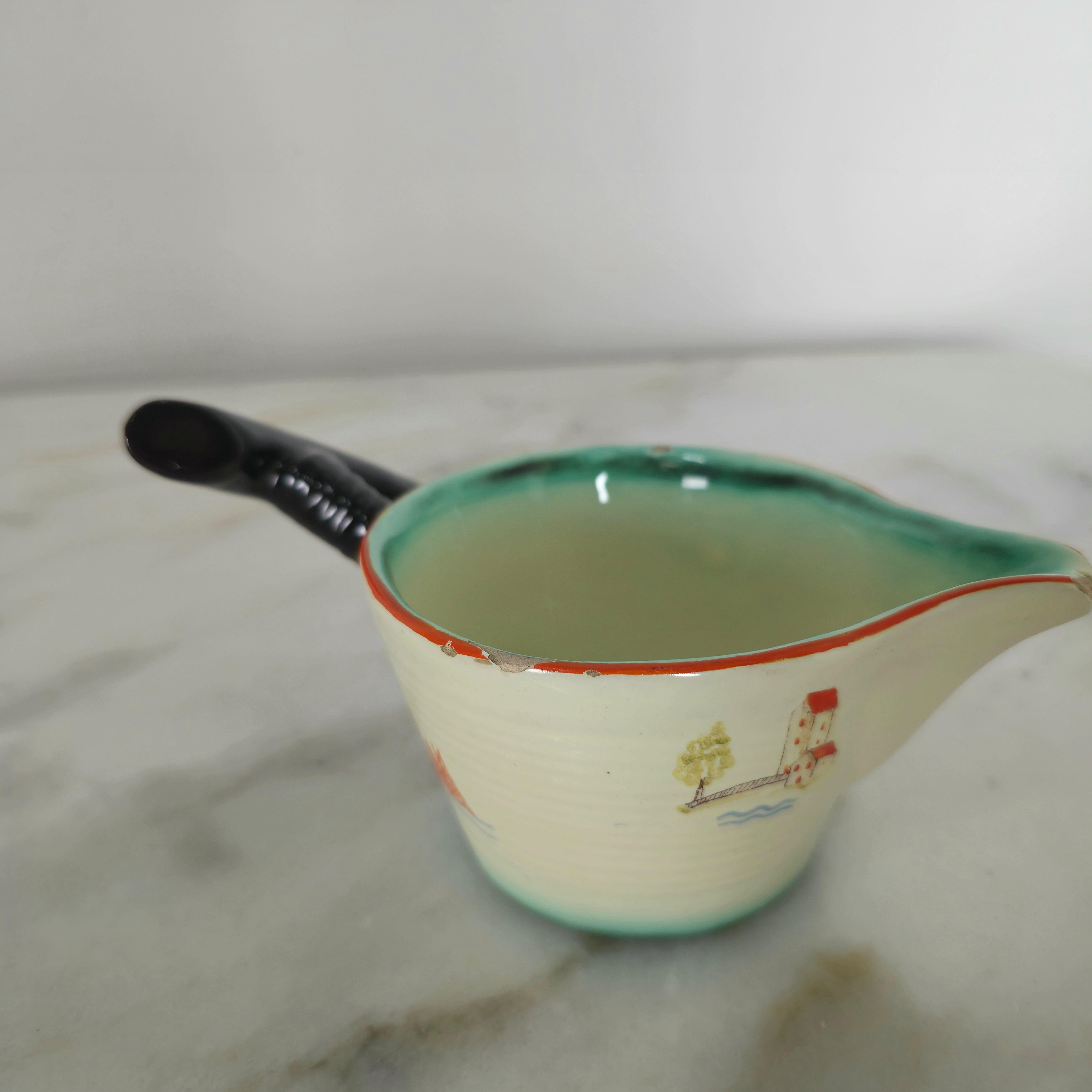 Coffee Tea Service Ceramic Deruta Art Deco Italian Design 1930s Set of 9 For Sale 8