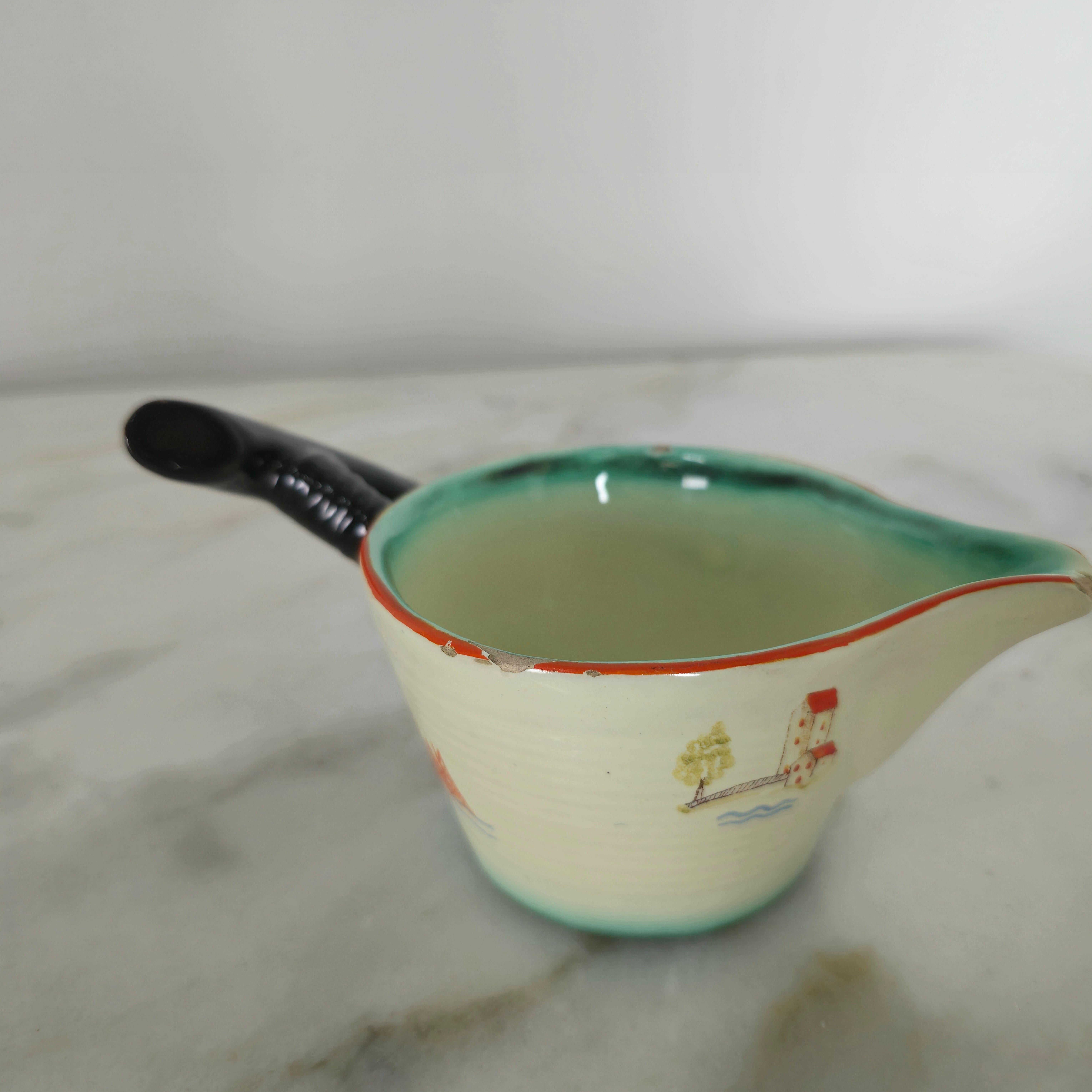 Servicio de Café y Té Cerámica Deruta Art Decó Diseño Italiano Años 30 Juego de 9 en venta 7