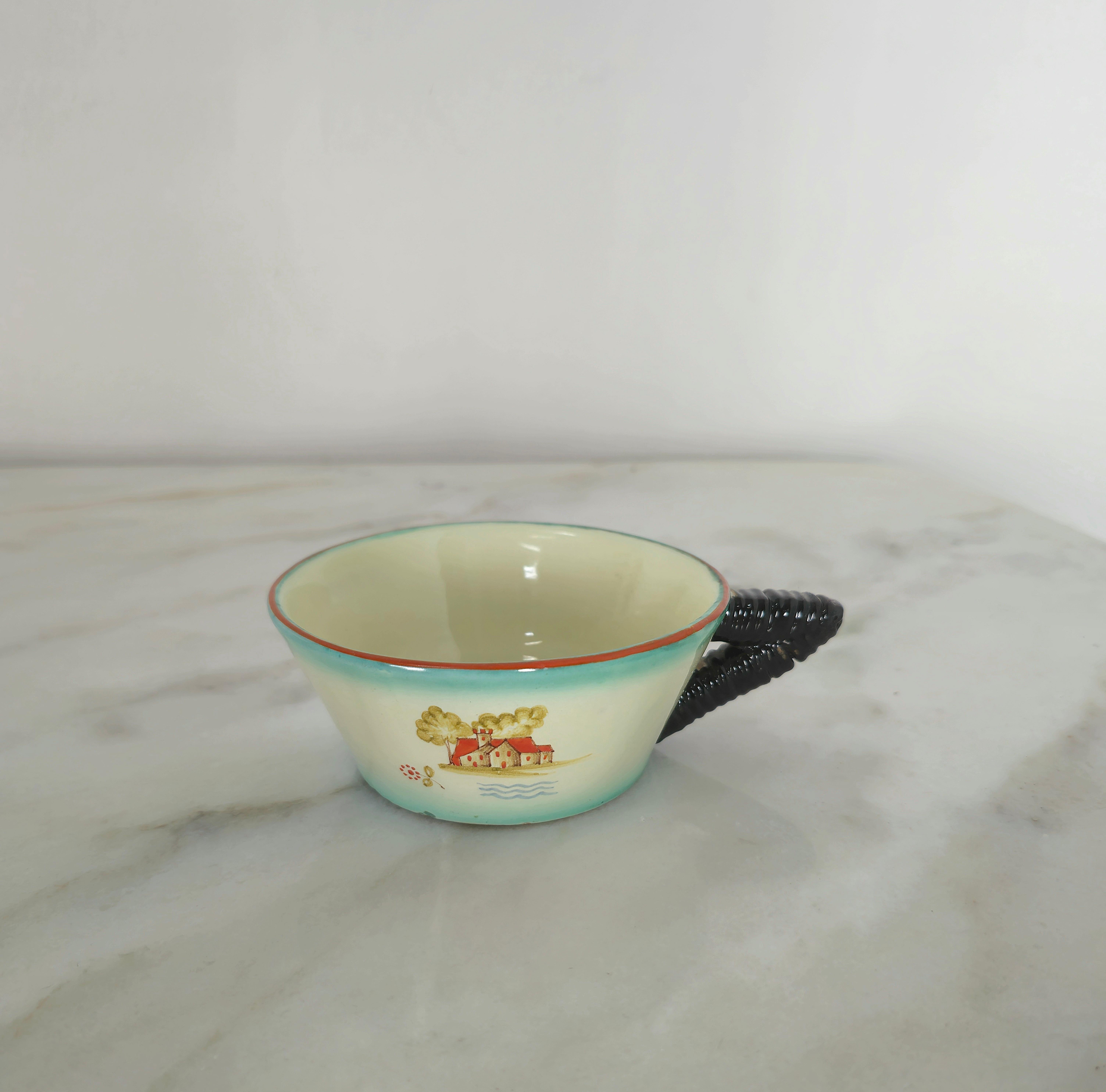 Coffee Tea Service Ceramic Deruta Art Deco Italian Design 1930s Set of 9 For Sale 1