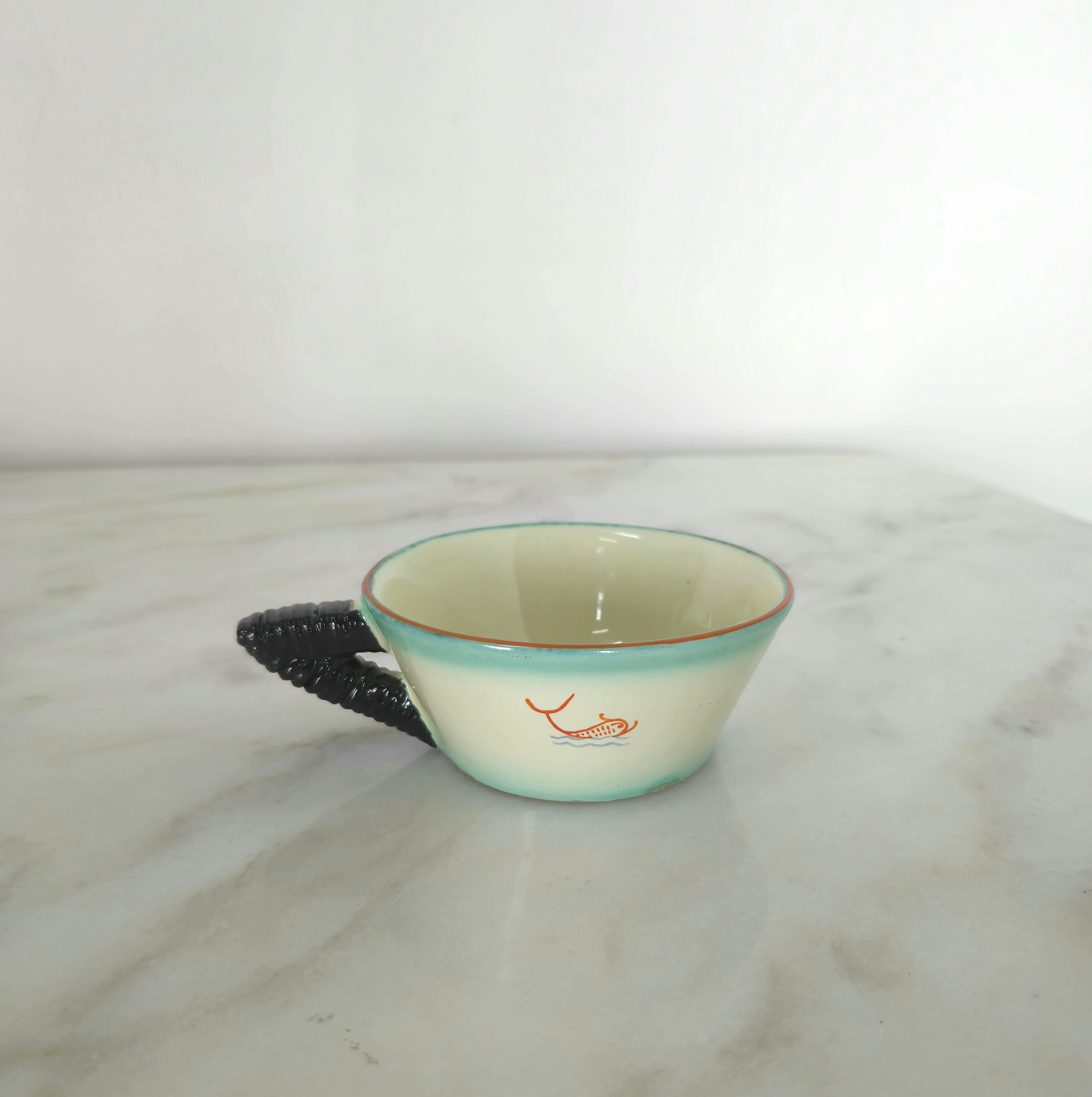 Coffee Tea Service Ceramic Deruta Art Deco Italian Design 1930s Set of 9 For Sale 2