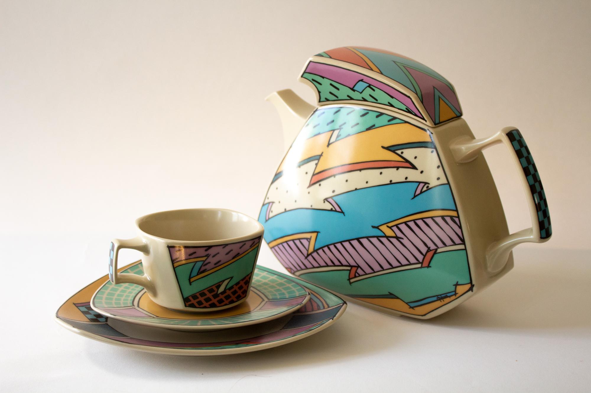 Ceramic Coffee Tea Service Flash One Dorothy Hafner Rosenthal Studio-Line Germany, 1980s