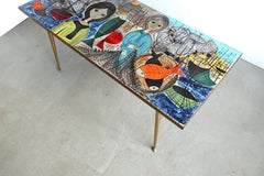 Coffee Tile Table or Art Wall Object by Jean de Lespinasse