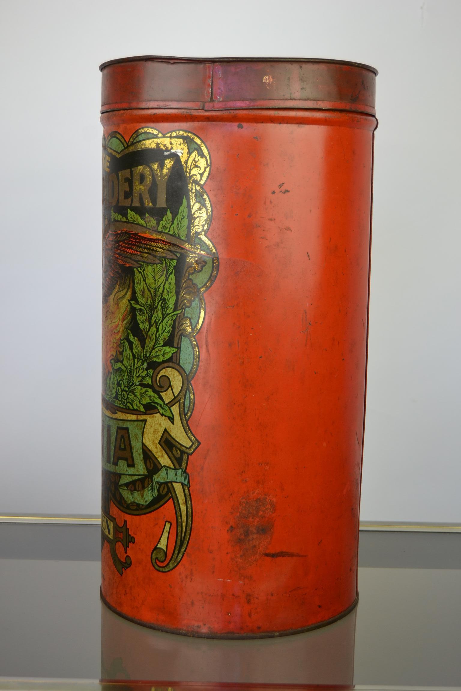 Belgian Coffee Tin from Antwerp with Eagle, Belgium, Early 20th Century For Sale