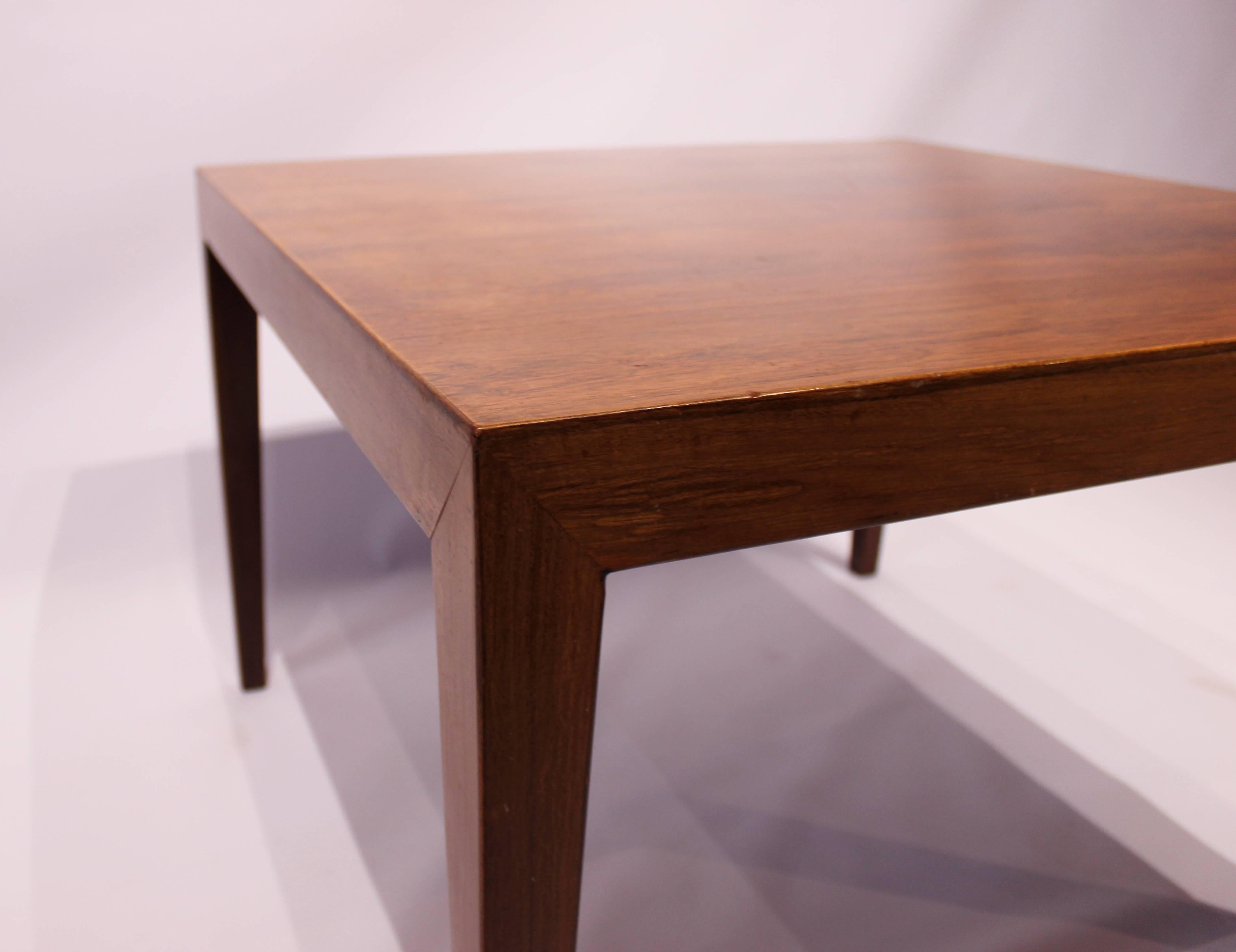 Scandinavian Modern Coffee/Side Table in Dark Wood by Severin Hansen and Haslev, 1960s For Sale