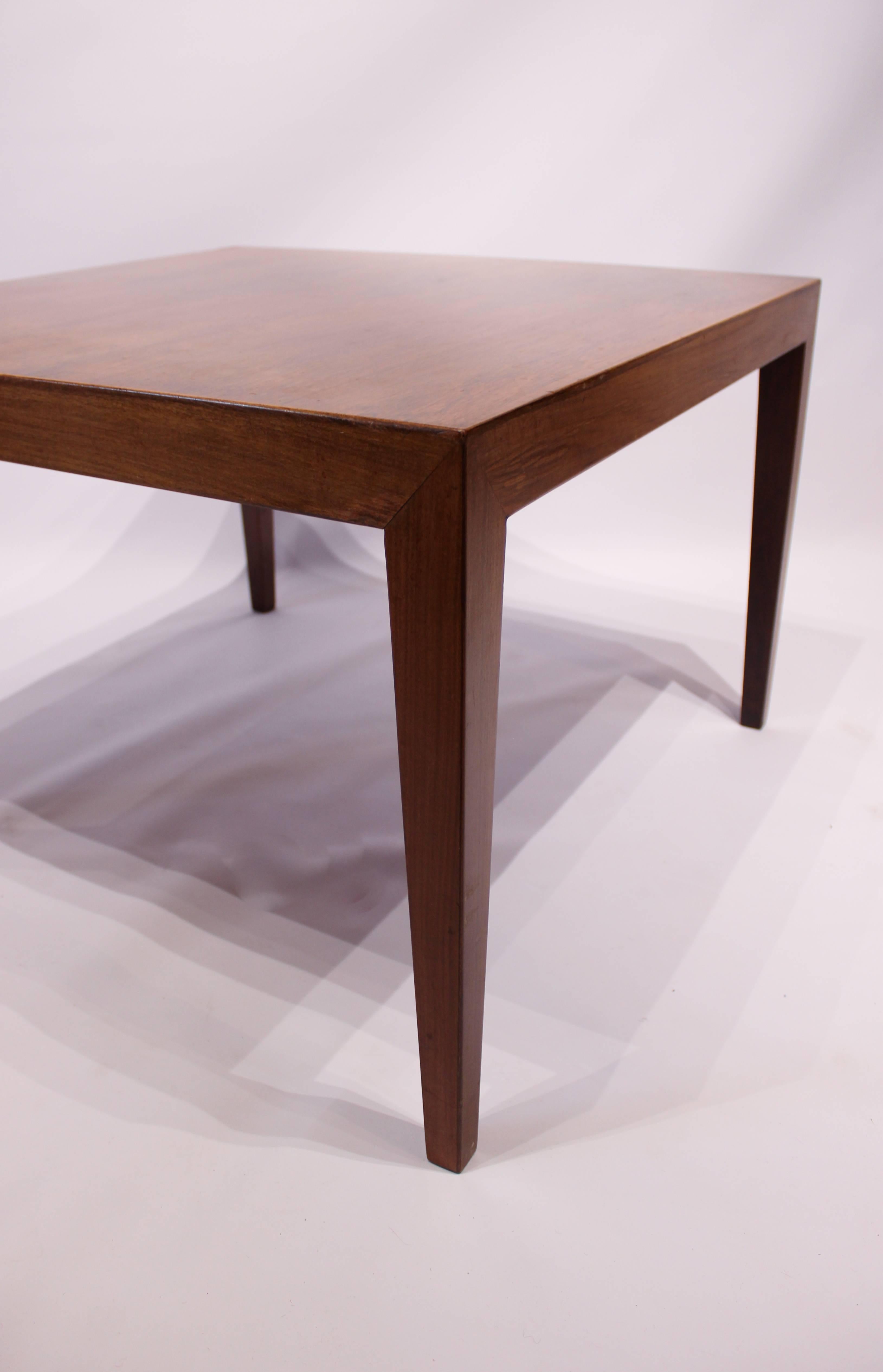 Coffee/Side Table in Dark Wood by Severin Hansen and Haslev, 1960s For Sale 1
