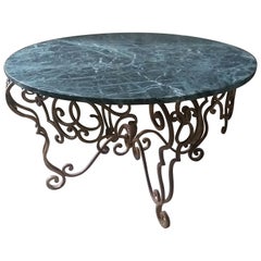 Coffee Table, 1960s, with Green Marble-Top