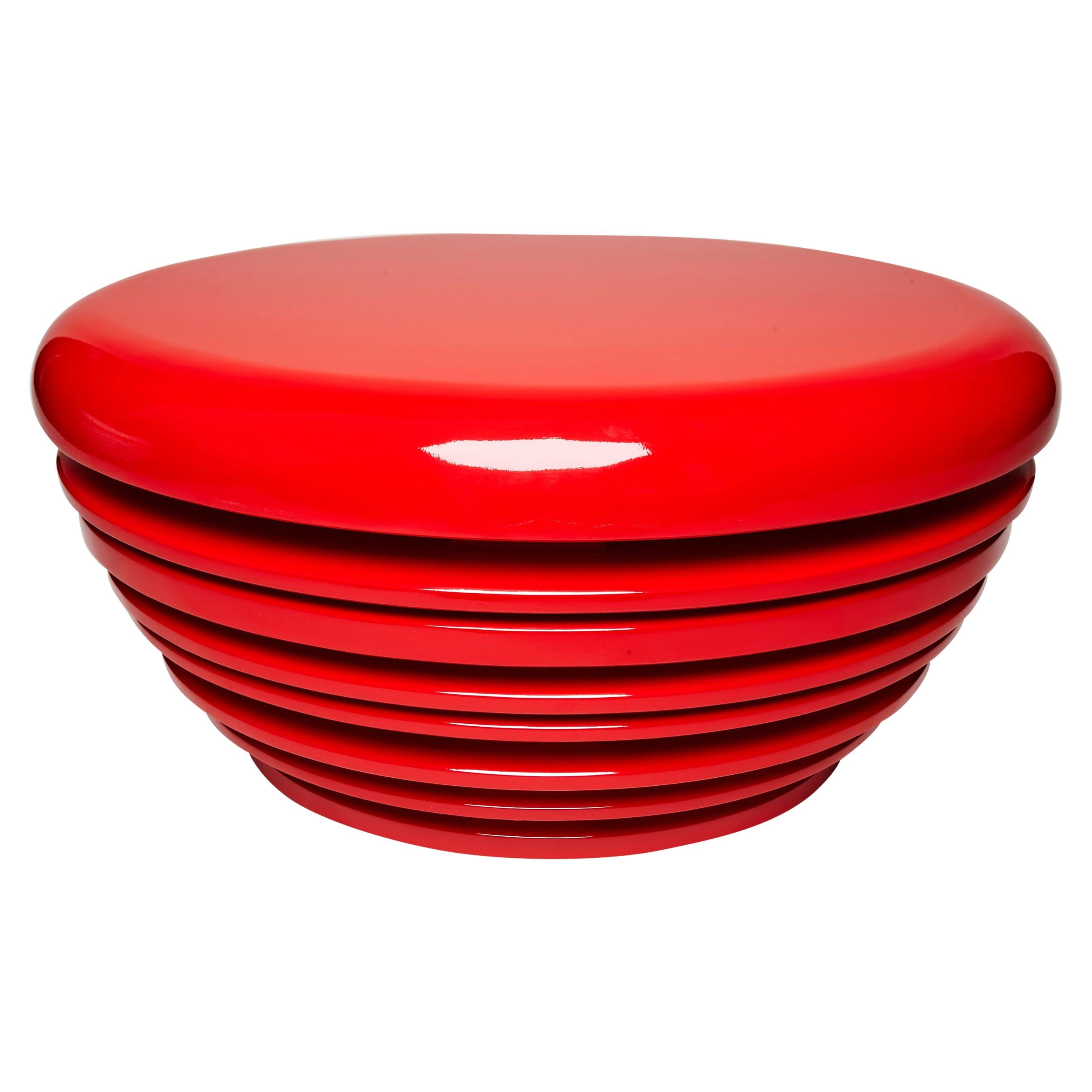 Coffee Table, EGG by Reda Amalou, 2013, Red Lacquer For Sale
