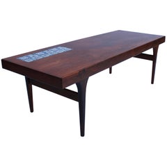 Coffeetable in Rosewood with Royal Copenhagen Tiles by Johannes Andersen, 1960s