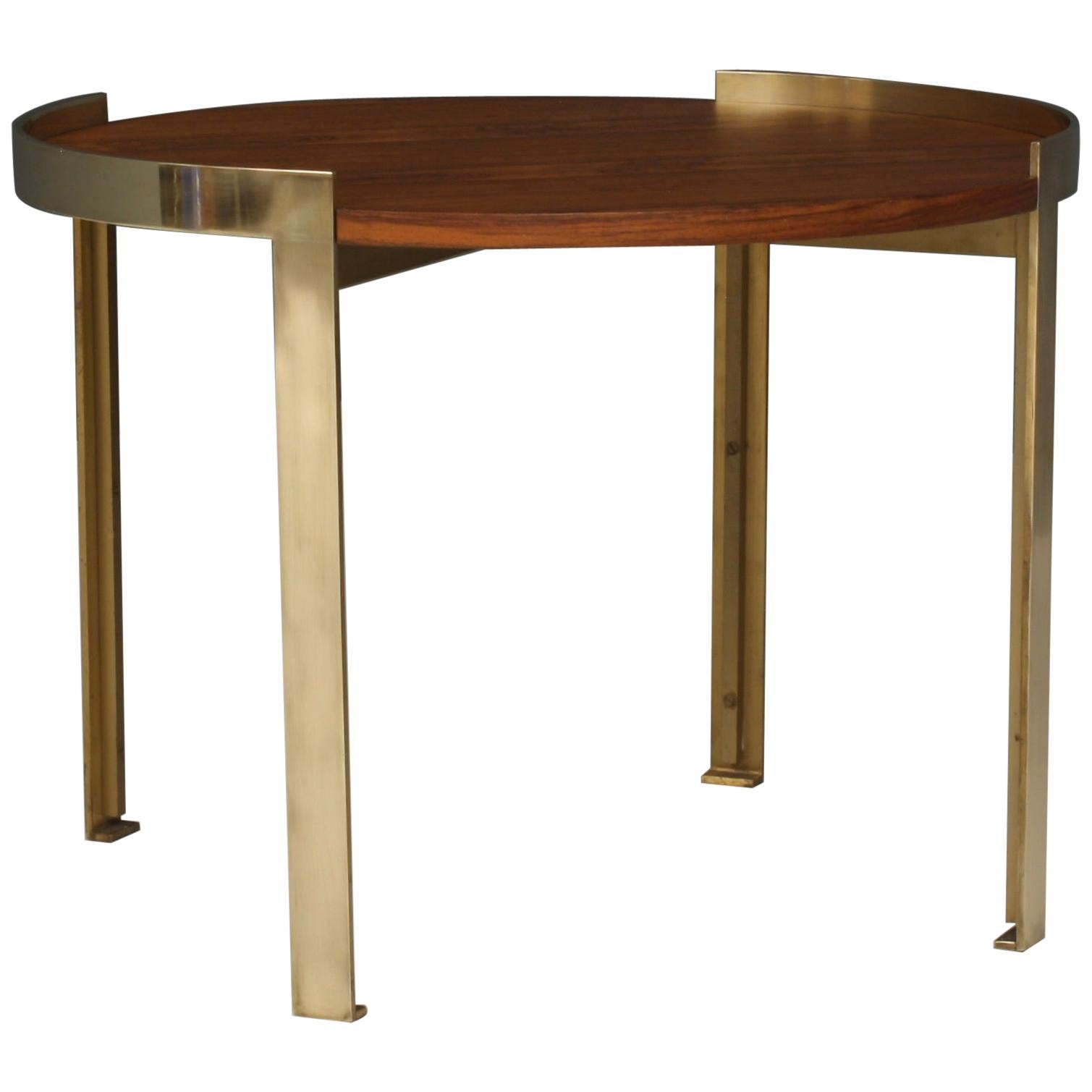 Coffee Table in Wood and Brass, Italy, 1960s