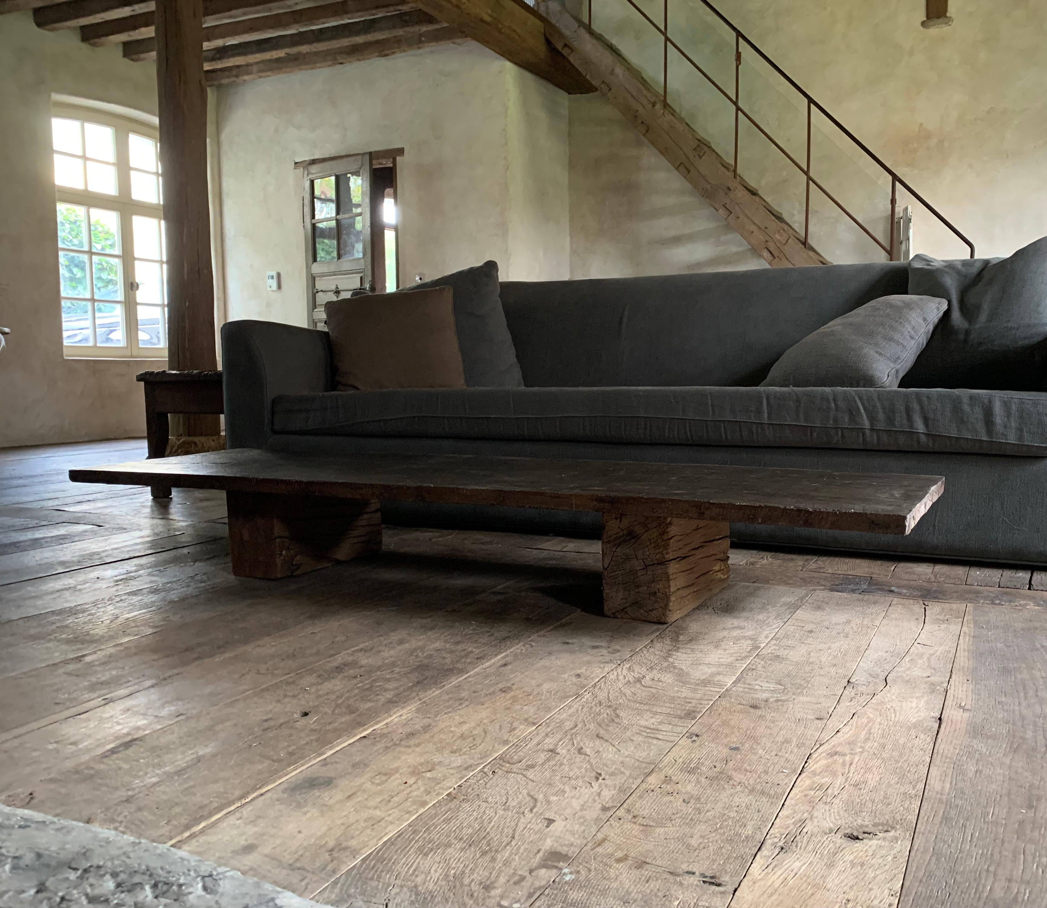 Hand-Crafted Coffeetable Reclaimed One Slab Top