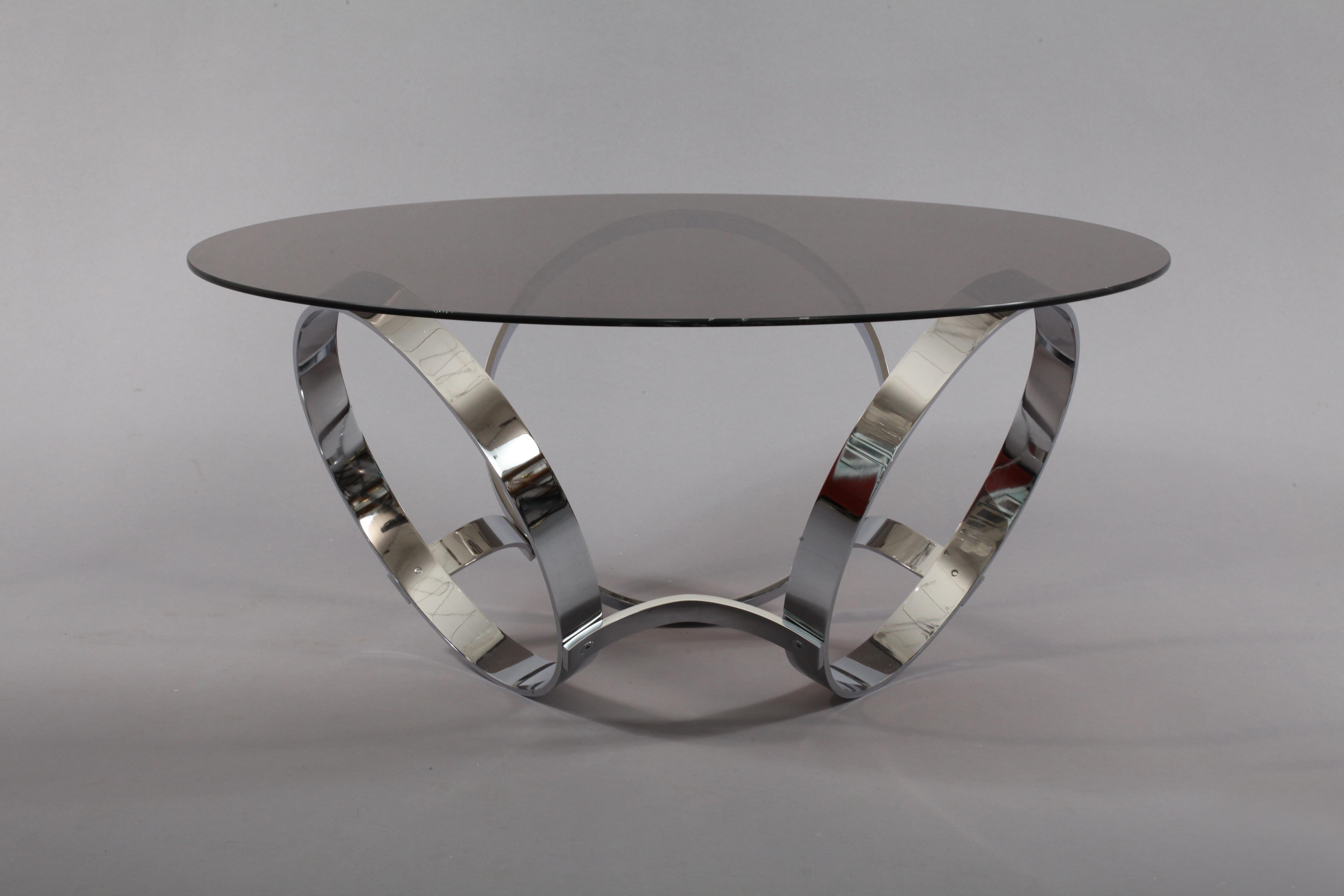 Glass coffeetable Space Age Roland Schmitt Germany 1970 For Sale