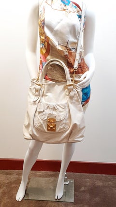 Coffer Shoulder Bag Matelasse Leather White by Miu Miu
