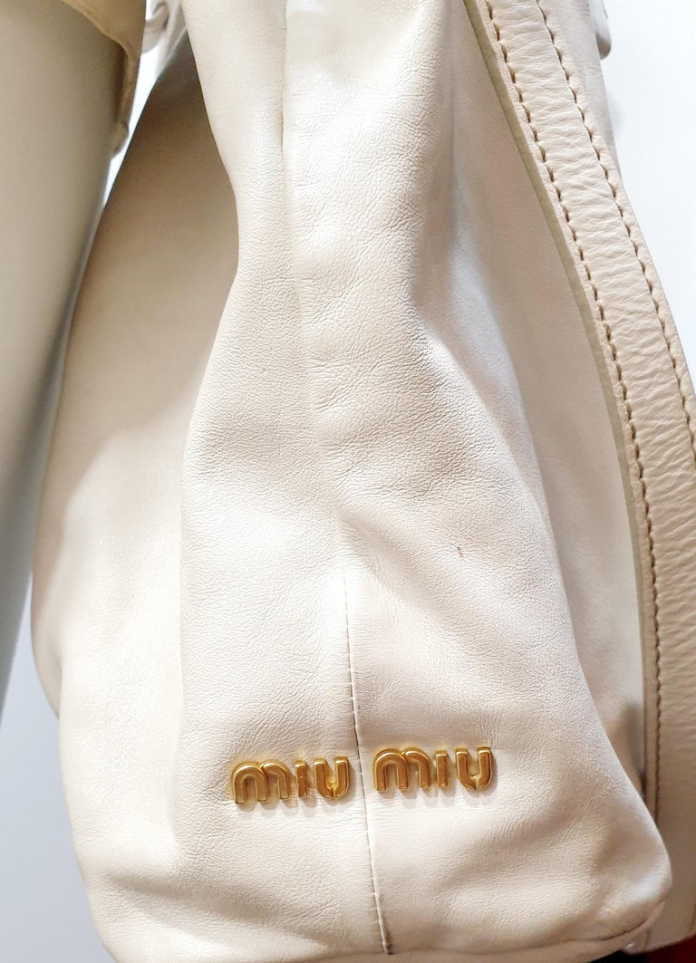 Coffer Handbag Matelasse Leather White by Miu Miu For Sale at 1stDibs