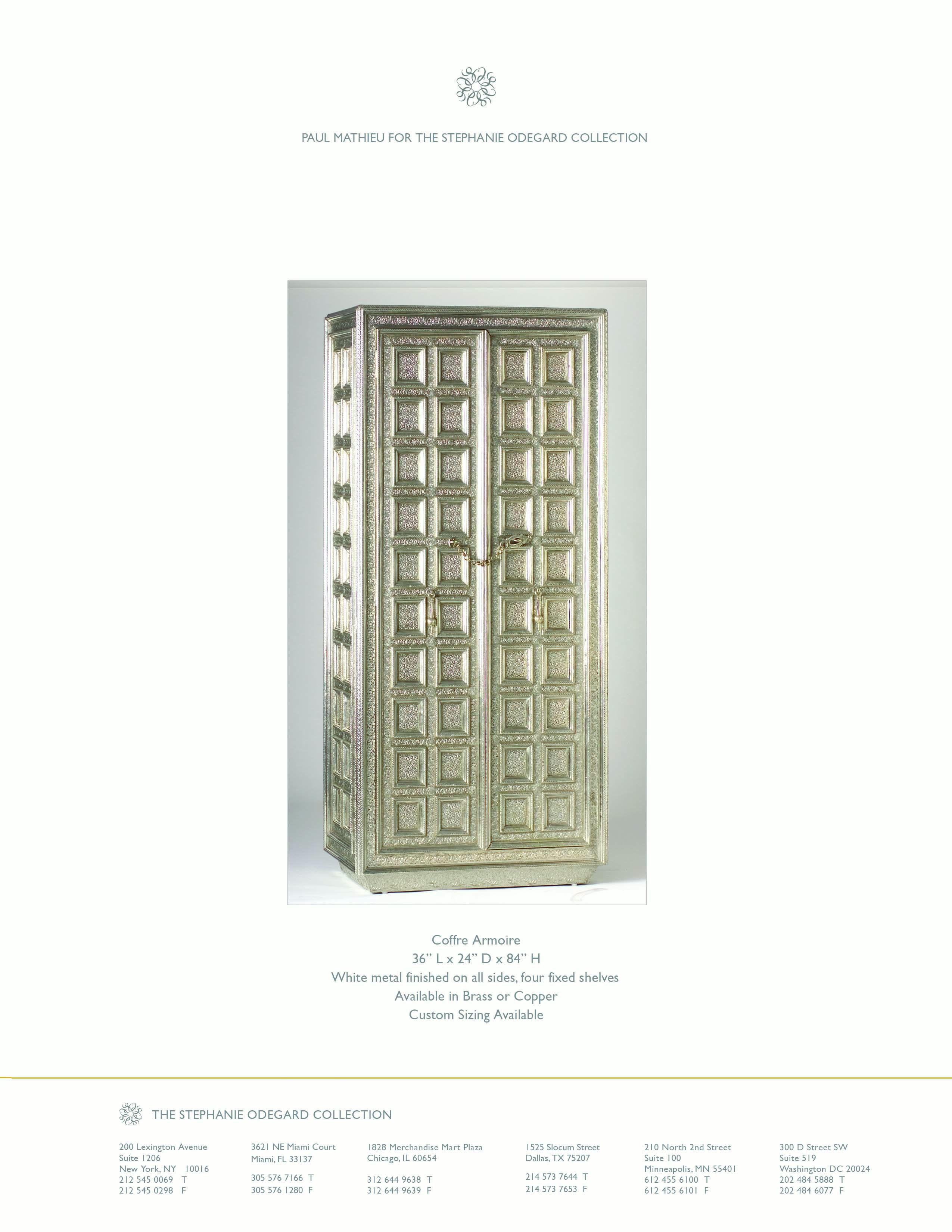 Other Coffre Armoire in White Bronze Handcrafted in India By Paul Mathieu For Sale
