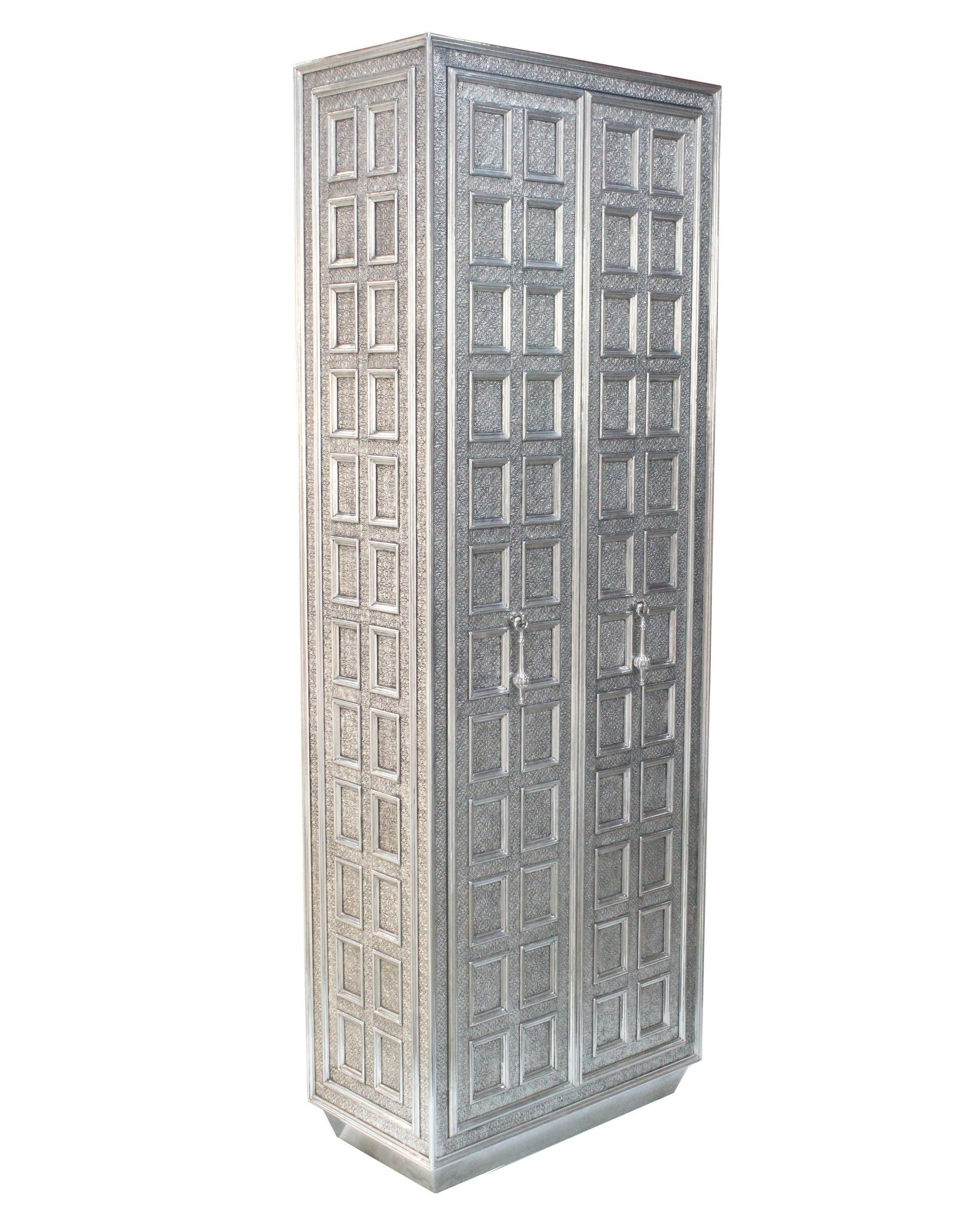Cast Coffre Armoire in White Bronze Handcrafted in India By Paul Mathieu For Sale