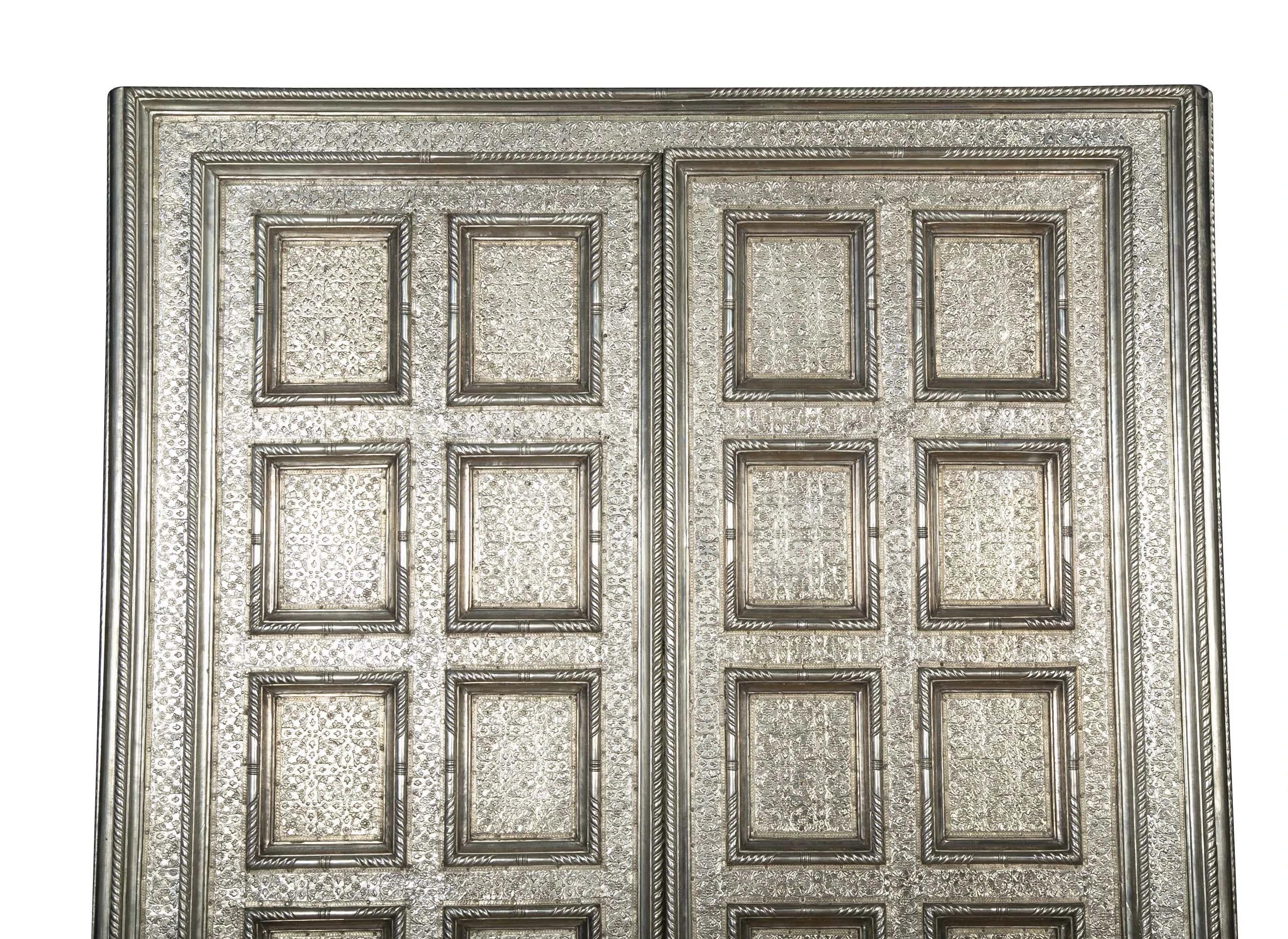 Contemporary Coffre Armoire in White Bronze Handcrafted in India By Paul Mathieu For Sale
