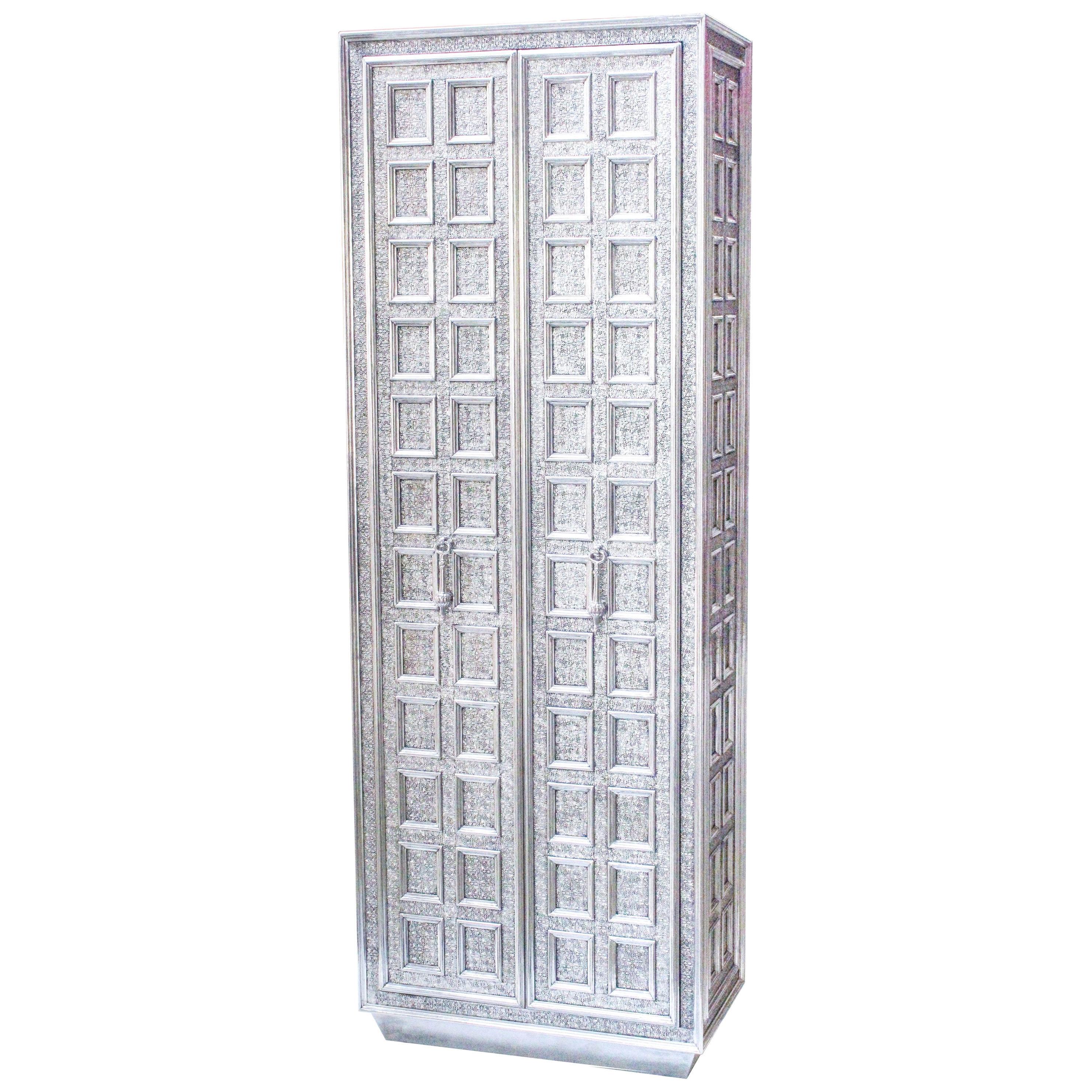 Coffre Armoire in White Bronze Handcrafted in India By Paul Mathieu For Sale