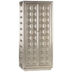 Armoire Coffre in bronzo bianco realizzato a mano in India da A. Mathieu