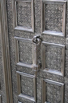 Coffre Biblioteque in Metal Clad Over MDF Handcrafted in India By Paul Mathieu